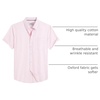 image:imageMens Oxford Dress Shirt Short Sleeve Button Down Collar Summer Casual Shirt  Wrinkle Free Breathable amp Crisp Regular Fit Solid Color for Business Casual Office Work Daily Vacation Weekend Party DateLight Pink