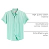 image:imageMens Oxford Dress Shirt Short Sleeve Button Down Collar Summer Casual Shirt  Wrinkle Free Breathable amp Crisp Regular Fit Solid Color for Business Casual Office Work Daily Vacation Weekend Party DateGreen