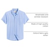 image:imageMens Oxford Dress Shirt Short Sleeve Button Down Collar Summer Casual Shirt  Wrinkle Free Breathable amp Crisp Regular Fit Solid Color for Business Casual Office Work Daily Vacation Weekend Party DateLight Blue
