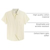 image:imageMens Oxford Dress Shirt Short Sleeve Button Down Collar Summer Casual Shirt  Wrinkle Free Breathable amp Crisp Regular Fit Solid Color for Business Casual Office Work Daily Vacation Weekend Party DateLight Yellow