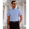 image:imageMens Oxford Dress Shirt Short Sleeve Button Down Collar Summer Casual Shirt  Wrinkle Free Breathable amp Crisp Regular Fit Solid Color for Business Casual Office Work Daily Vacation Weekend Party DateLight Blue