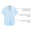 image:imageMens Oxford Dress Shirt Short Sleeve Button Down Collar Summer Casual Shirt  Wrinkle Free Breathable amp Crisp Regular Fit Solid Color for Business Casual Office Work Daily Vacation Weekend Party DateAquamarine
