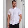 image:imageMens Oxford Dress Shirt Short Sleeve Button Down Collar Summer Casual Shirt  Wrinkle Free Breathable amp Crisp Regular Fit Solid Color for Business Casual Office Work Daily Vacation Weekend Party DateAll White