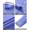 image:imageMens Oxford Stretch Shirt Casual Long Sleeve Button Down Dress Shirt  Contrast Collar Cuffs Formal Casual Easy Care Stretch Comfort Regular Fit for Wedding Vacation Work Office WeekendBlue