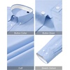image:imageMens Oxford Stretch Shirt Casual Long Sleeve Button Down Dress Shirt  Contrast Collar Cuffs Formal Casual Easy Care Stretch Comfort Regular Fit for Wedding Vacation Work Office WeekendLight Blue