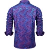 image:imageMens Paisley Dress Shirt Long Sleeve Button Down Floral Shirt Party Wedding  Paisley Pattern Luxury Silk Satin Shiny Wedding Casual Party Club Masquerade Vacation Date Western Cowboy Regular FitPurple Teal