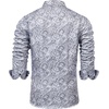 image:imageMens Paisley Dress Shirt Long Sleeve Button Down Floral Shirt Party Wedding  Paisley Pattern Luxury Silk Satin Shiny Wedding Casual Party Club Masquerade Vacation Date Western Cowboy Regular FitSilver