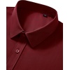 image:imageMens Short Sleeve Dress Shirt Wrinkle Free Button Down Shirt with Pocket  Work Office Wedding Graduation Formal Business Casual Party Family Comfortable Gala Easy Care Solid Fabric Regular FitBurgundy