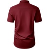 image:imageMens Short Sleeve Dress Shirt Wrinkle Free Button Down Shirt with Pocket  Work Office Wedding Graduation Formal Business Casual Party Family Comfortable Gala Easy Care Solid Fabric Regular FitBurgundy