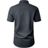 image:imageMens Short Sleeve Dress Shirt Wrinkle Free Button Down Shirt with Pocket  Work Office Wedding Graduation Formal Business Casual Party Family Comfortable Gala Easy Care Solid Fabric Regular FitDark Grey