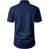 image:imageMens Short Sleeve Dress Shirt Wrinkle Free Button Down Shirt with Pocket  Work Office Wedding Graduation Formal Business Casual Party Family Comfortable Gala Easy Care Solid Fabric Regular FitNavy Blue