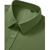 image:imageMens Short Sleeve Dress Shirt Wrinkle Free Button Down Shirt with Pocket  Work Office Wedding Graduation Formal Business Casual Party Family Comfortable Gala Easy Care Solid Fabric Regular FitArmy Green