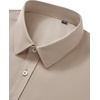 image:imageMens Short Sleeve Dress Shirt Wrinkle Free Button Down Shirt with Pocket  Work Office Wedding Graduation Formal Business Casual Party Family Comfortable Gala Easy Care Solid Fabric Regular FitKhaki