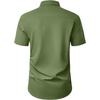 image:imageMens Short Sleeve Dress Shirt Wrinkle Free Button Down Shirt with Pocket  Work Office Wedding Graduation Formal Business Casual Party Family Comfortable Gala Easy Care Solid Fabric Regular FitArmy Green