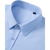 image:imageMens Short Sleeve Dress Shirt Wrinkle Free Button Down Shirt with Pocket  Work Office Wedding Graduation Formal Business Casual Party Family Comfortable Gala Easy Care Solid Fabric Regular FitLight Blue