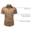 image:imageMens Short Sleeve Dress Shirt Wrinkle Free Summer Button Down Shirts  Stretch Non Iron Regular Fit with Pocket for Summer Business Casual Wedding Graduation Vacation Office Work Party FormalDark Khaki