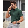 image:imageMens Short Sleeve Dress Shirt Wrinkle Free Summer Button Down Shirts  Stretch Non Iron Regular Fit with Pocket for Summer Business Casual Wedding Graduation Vacation Office Work Party FormalDark Green