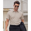 image:imageMens Short Sleeve Dress Shirt Wrinkle Free Summer Button Down Shirts  Stretch Non Iron Regular Fit with Pocket for Summer Business Casual Wedding Graduation Vacation Office Work Party FormalKhaki
