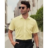 image:imageMens Short Sleeve Dress Shirt Wrinkle Free Summer Button Down Shirts  Stretch Non Iron Regular Fit with Pocket for Summer Business Casual Wedding Graduation Vacation Office Work Party FormalLight Yellow