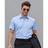 image:imageMens Short Sleeve Dress Shirt Wrinkle Free Summer Button Down Shirts  Stretch Non Iron Regular Fit with Pocket for Summer Business Casual Wedding Graduation Vacation Office Work Party FormalLight Blue