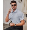 image:imageMens Short Sleeve Dress Shirt Wrinkle Free Summer Button Down Shirts  Stretch Non Iron Regular Fit with Pocket for Summer Business Casual Wedding Graduation Vacation Office Work Party FormalLight Grey