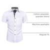 image:imageMens Short Sleeve Dress Shirt Wrinkle Free Summer Button Down Shirts  Stretch Non Iron Regular Fit with Pocket for Summer Business Casual Wedding Graduation Vacation Office Work Party FormalWhite Grey