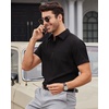 image:imageMens Short Sleeve Dress Shirt Wrinkle Free Summer Button Down Shirts  Stretch Non Iron Regular Fit with Pocket for Summer Business Casual Wedding Graduation Vacation Office Work Party FormalAll Black