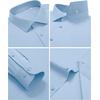 image:imageMens SilkBlend Dress Shirt Long Sleeve Regular Fit Button Down Shirts  Silkblend fabric Stain shield French placket Wrinkle resistance Removable collar stays Twobutton adjustable cuffsBlue