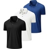 image:imageAlimens amp Gentle 3 Pack Polo Shirts for Men Dry Fit Performance Short Sleeve Moisture Wicking Business Casual Golf ShirtsBlack White Royal Blue