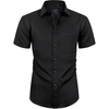 image:imageAlimens amp Gentle Boys Short Sleeve Dress Shirts Wrinkle Free Solid Casual Button Down Shirts with PocketBlack