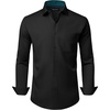 image:imageAlimens amp Gentle Mens Dress Shirt Long Sleeve Button Down Shirt with Pocket  Plaid CollarRegular FitBusiness CasualWrinkle FreeButton UpSemi Formal4 Way StretchPartyClubWeddingTravelOfficeBlackgreen