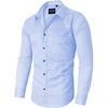 image:imageAlimens amp Gentle Mens Dress Shirts Long Sleeve Stretch Shirts Solid Button Down Shirt with PocketContrast Buttonblue