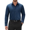 image:imageAlimens amp Gentle Mens Dress Shirts Long Sleeve Wrinkle Free Stretch Solid Button Down Shirt Casual Wedding Dating Dress ShirtNavy Blue