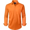 image:imageAlimens amp Gentle Mens Dress Shirts Long Sleeve WrinkleFree Stretch Shirts Solid Formal Button Down Shirt with PocketOrange