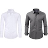 image:imageAlimens amp Gentle Mens Dress Shirts Stretch Long Sleeve Collared Casual Solid Wedding Business Wedding Button Down Shirts