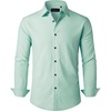 image:imageAlimens amp Gentle Mens Dress Shirts Stretch Long Sleeve Formal Business Wedding Button Down Shirt Wrinkle FreeTurquoise Green