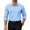 image:imageAlimens amp Gentle Mens Dress Shirts Stretch Solid Wrinkle Free Button Down Shirt Business Wedding Casual Button Up ShirtLight Blue