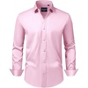image:imageAlimens amp Gentle Mens Dress Shirts Transitional Weather Long Sleeve Stretch WrinkleFree Button Down TopPink