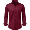 image:imageAlimens amp Gentle Mens Dress Shirts Transitional Weather Long Sleeve Stretch WrinkleFree Button Down TopWine Red