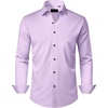 image:imageAlimens amp Gentle Mens Dress Shirts Wrinkle Free Stretch Solid Long Sleeve Button Down Shirt Wedding DatingPink Purple