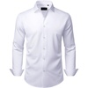 image:imageAlimens amp Gentle Mens Dress Shirts Wrinkle Free Stretch Solid Long Sleeve Button Down Shirt Wedding DatingSolid White