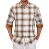 image:imageAlimens amp Gentle Mens Flannel Long Sleeve Shirt Classic Plaid Button Down Shirts Soft Warm Winter Tops with Pocket Work CampKhaki White Plaid