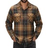 image:imageAlimens amp Gentle Mens Flannel Shirts Long Sleeve Casual Plaid Button Down Shirt Jacket Work Daily Shackets with PocketsCoffee Brown