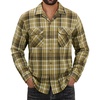 image:imageAlimens amp Gentle Mens Flannel Shirts Long Sleeve Casual Plaid Button Down Shirt Jacket Work Daily Shackets with PocketsOlive Brown