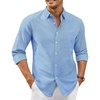 image:imageAlimens amp Gentle Mens Oxford Shirt Casual Stretch Long Sleeve Dress Shirt  Smart Casual Tops Wrinkle Resistant Solid Untucked Fit with Chest Pocket Cotton Blend Casual Formal Business OccasionsBlue