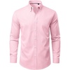 image:imageAlimens amp Gentle Mens Oxford Shirts Stretch Long Sleeve Dress Shirt for Men  Regular Fit No Pocket Work Casual Business Office Occasions Solid Tops Cotton Blend Fabric Daily Commuting OutfitsPink