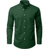 image:imageAlimens amp Gentle Mens Oxford Shirts Stretch Long Sleeve Dress Shirt for Men  Regular Fit No Pocket Work Casual Business Office Occasions Solid Tops Cotton Blend Fabric Daily Commuting OutfitsGreen
