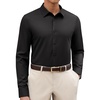 image:imageAlimens amp Gentle Mens Premium Dress Shirts  Wool Modal Performance Wrinkle Free Button Down ShirtBlack