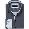 image:imageAlimens amp Gentle Mens Printed Dress Shirts Long Sleeve Wrinkle Free Button Down Shirt Regular Fit Casual Business TopsBlue Flake