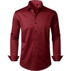 image:imageMens Dress Shirt Long Sleeve Wrinkle Free Stretch Button Down Shirts  Non Iron Regular Fit Solid Color Button Up for Business Casual Wedding Office Work Party Dating Interview Meeting FormalBurgundy